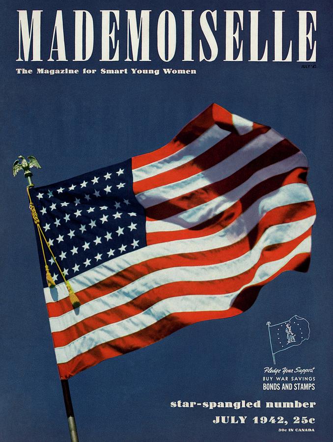 Mademoiselle Cover Featuring The U.s. Flag Photograph by Luis Lemus