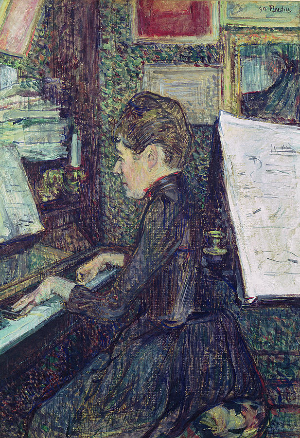 Henri De Toulouse Lautrec Painting - Mademoiselle Dihau At The Piano by Henri de Toulouse-Lautrec