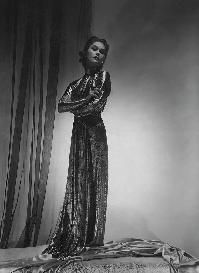 Mademoiselle Lind Wearing A Piguet Dress Photograph by Horst P. Horst