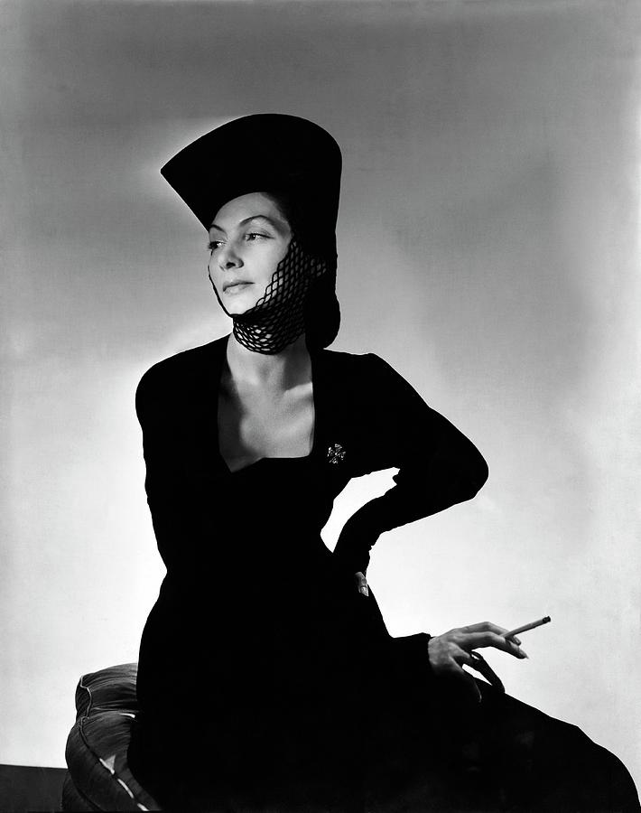 Mademoiselle Valentina Wearing A Crusaders Hat Photograph by Horst P. Horst