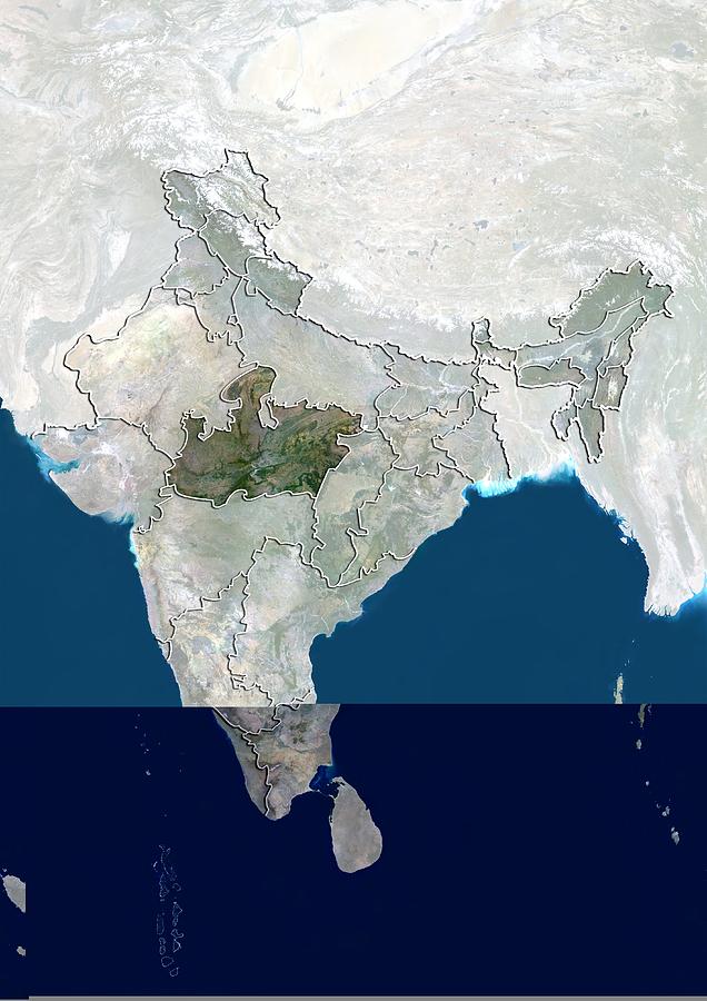 Madhya Pradesh, India, satellite image Photograph by Science Photo ...