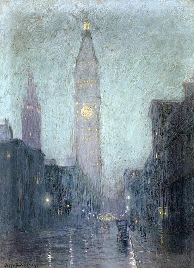New York City Drawing - Madison Avenue At Twilight by Lowell Birge Harrison