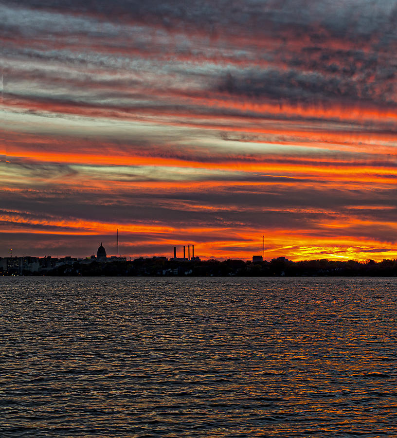 Madison - skyline sunset Photograph by Steven Ralser