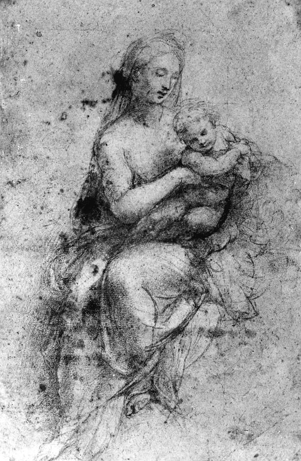 Madonna & Child Drawing by Granger