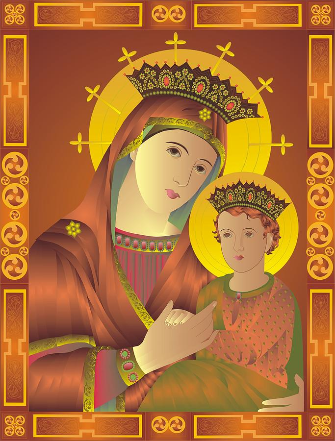 Jesus Christ Painting - Madonna and child by Rupa Prakash