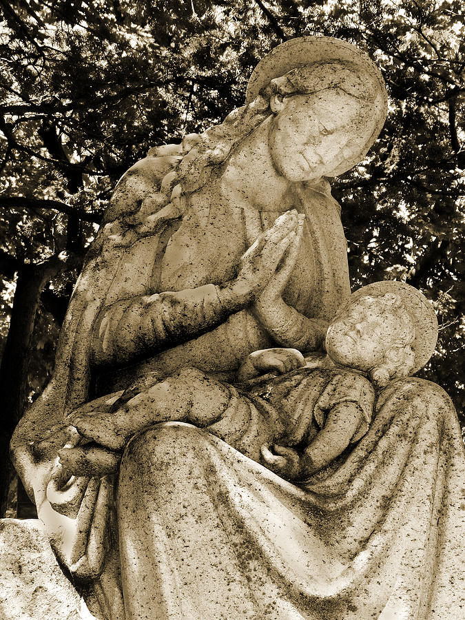 Madonna and Child Sepia Photograph by David T Wilkinson