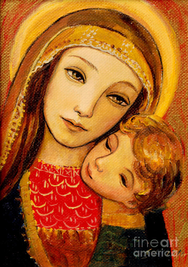 Madonna and Child Painting by Shijun Munns