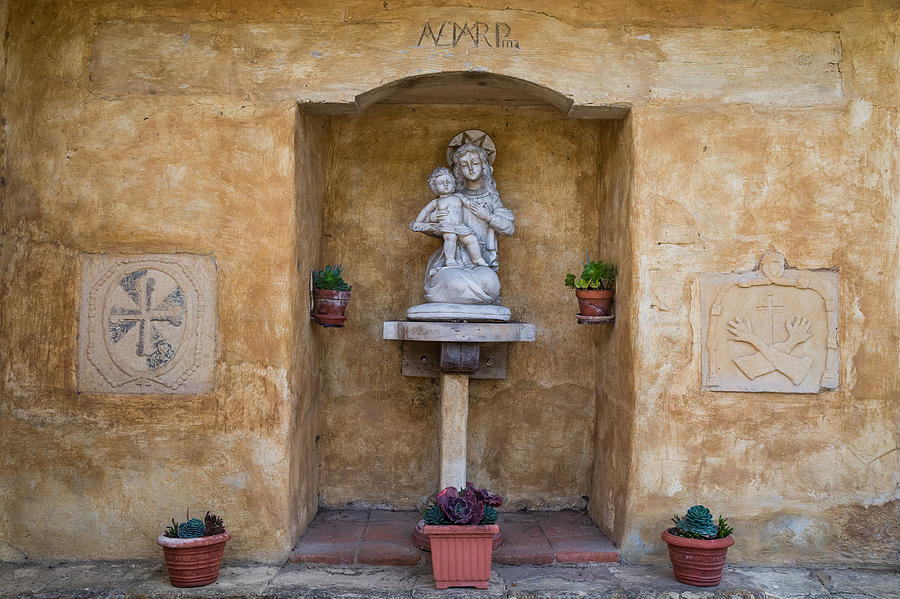 Madonna And Child Shrine At Carmel Mission Photograph by Priya Ghose