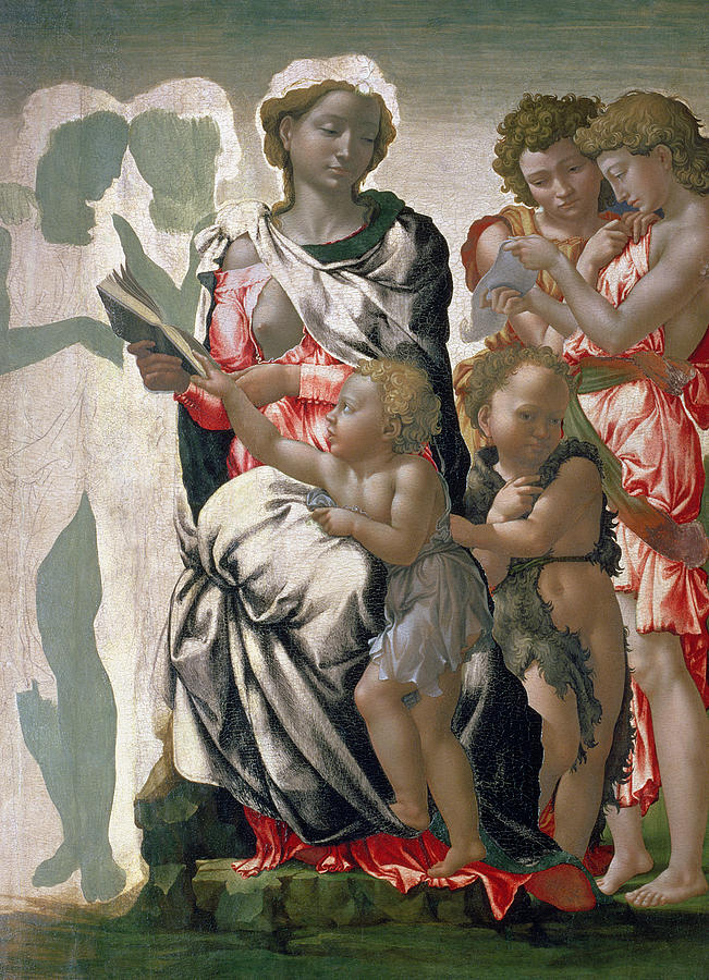 Madonna And Child With St John Painting by Michelangelo Buonarroti