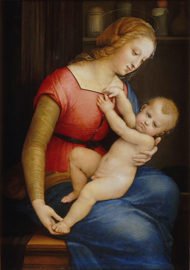 Madonna d Orleans Painting by Raphael