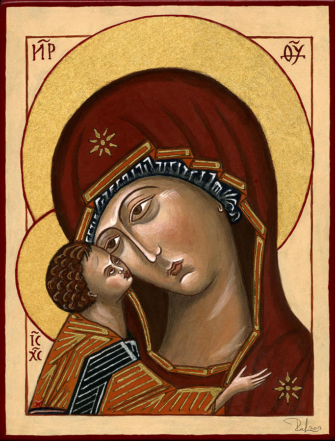 Madonna della Tenerezza - Our Lady of Tenderness Painting by Raffaella Lunelli