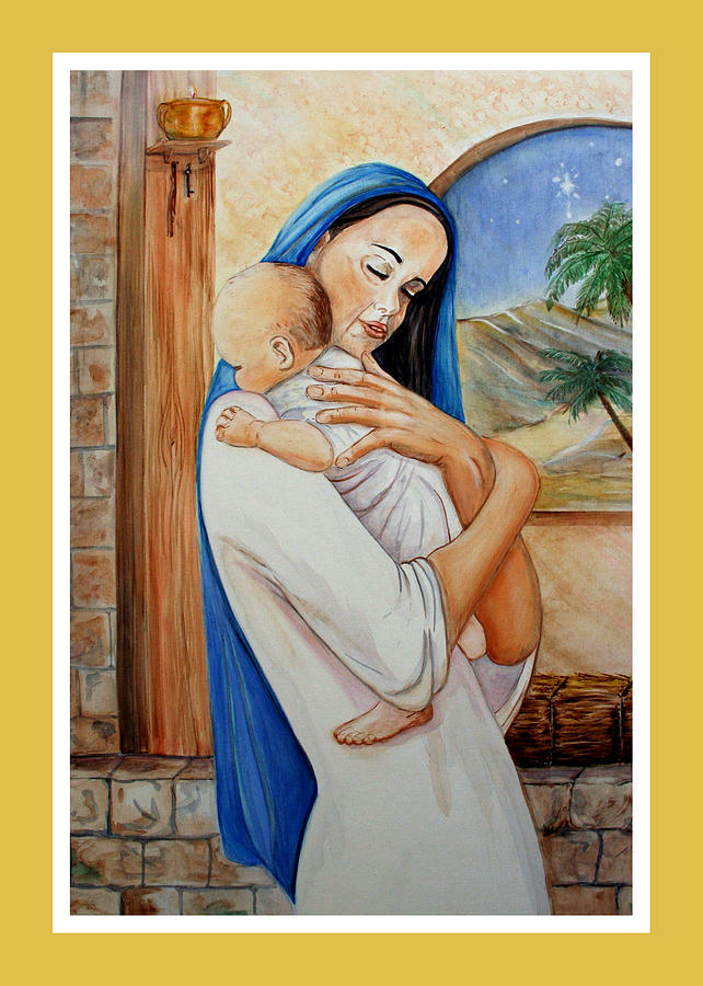 Madonna Painting - Madonna II-card only by Dorothy Riley