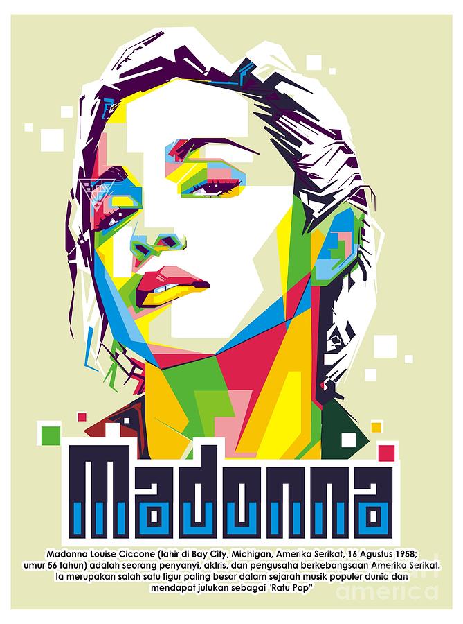 Madonna In Wpap Digital Art  by Bagus  Andi Prabowo