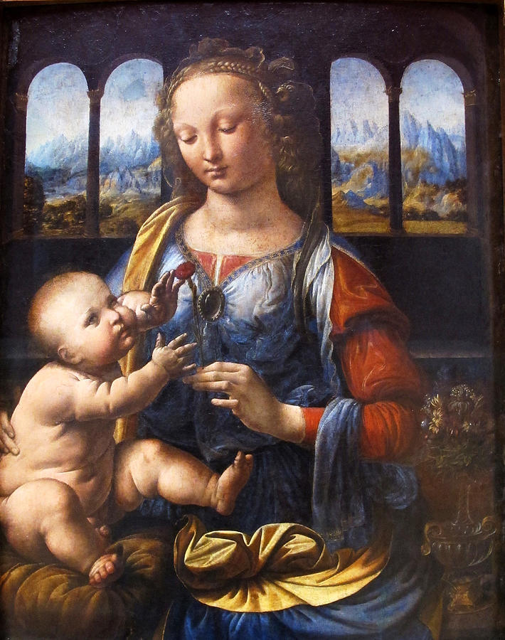 Madonna of the Carnation Painting by Leonardo Da Vinci