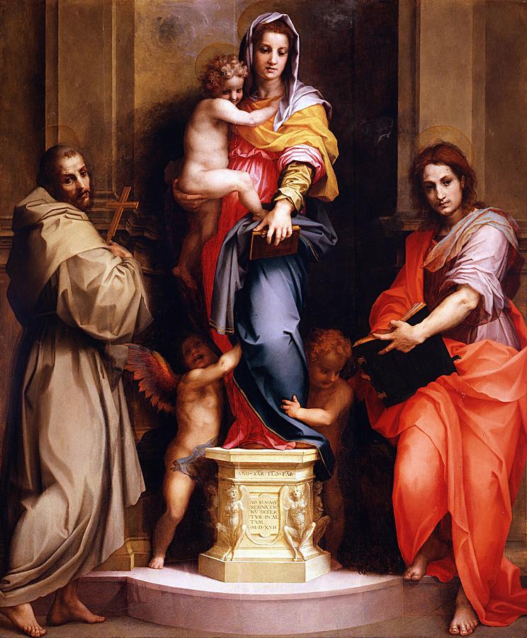 Portrait Painting - Madonna of the Harpies by Andrea del Sarto