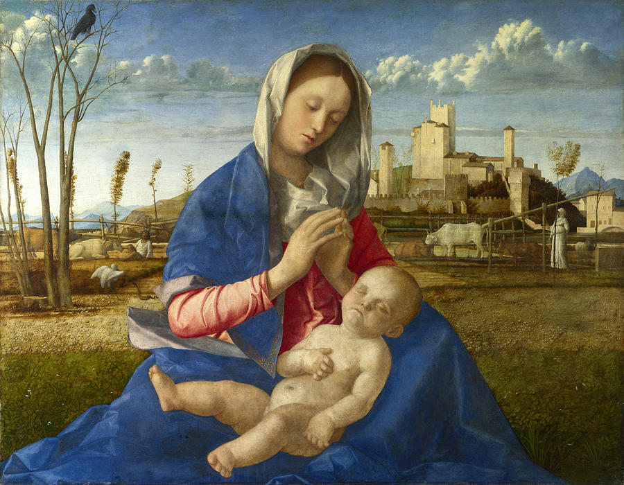 Giovanni Bellini Painting - Madonna of the Meadow by Giovanni Bellini