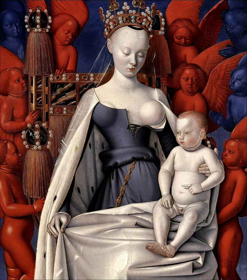 Madonna Surrounded by Seraphim and Cherubim Painting by Jean Fouquet