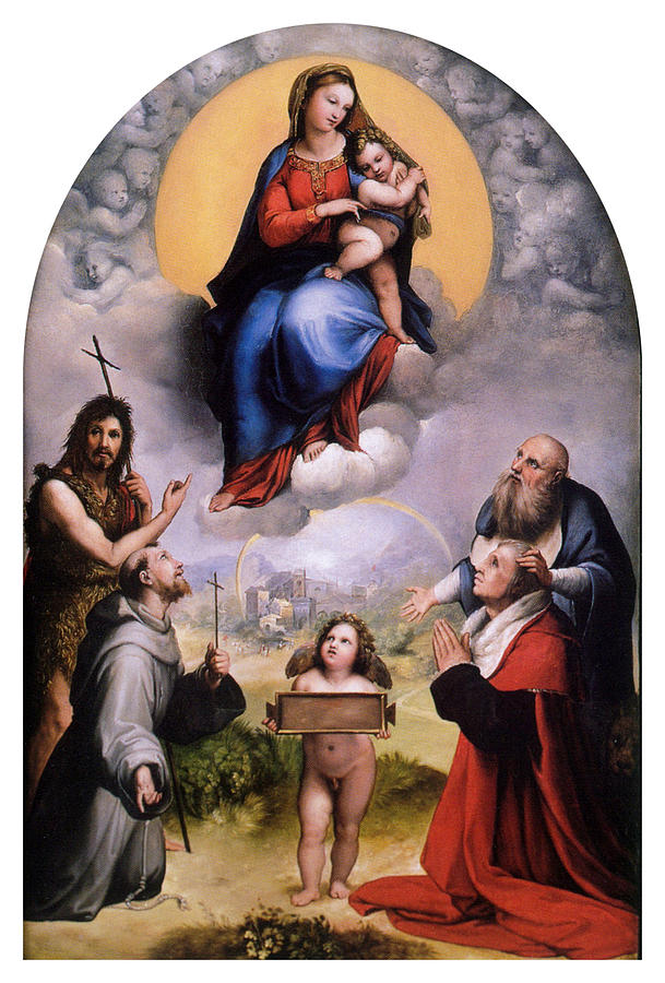 Madonna von Foligno Painting by Raphael