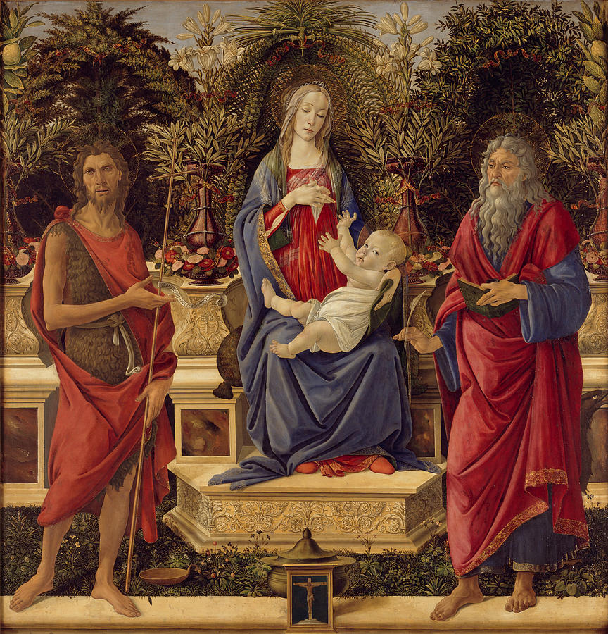 Madonna with Saints Painting by Sandro Botticelli