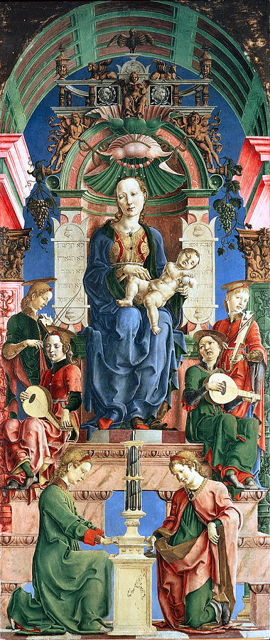 Madonna with the Child Enthroned  Digital Art by Cosme Tura