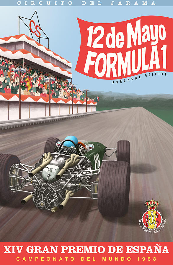 Madrid Grand Prix 1968 Digital Art by Georgia Fowler
