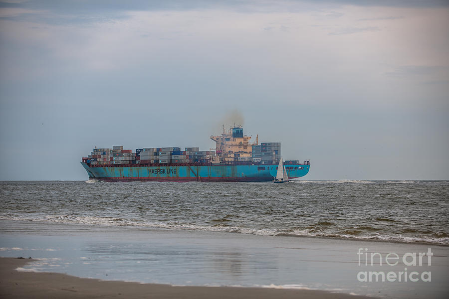 Cargo Ship Steaming the Atlantic Photograph by Dale Powell