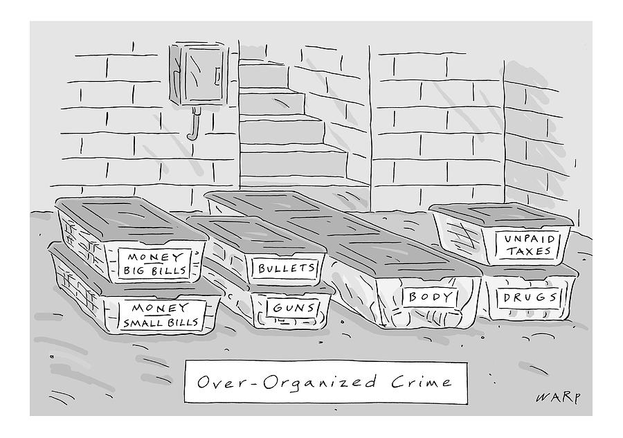 Mafia-themed Organizing Compartments Are Stacked Drawing by Kim Warp