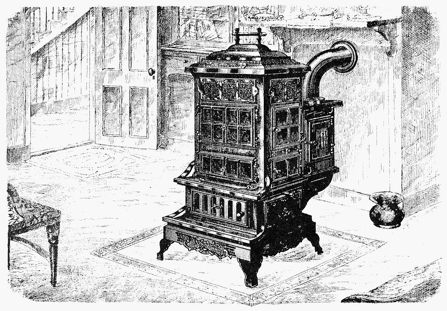 Magazine Stove, 1880 Drawing by Granger