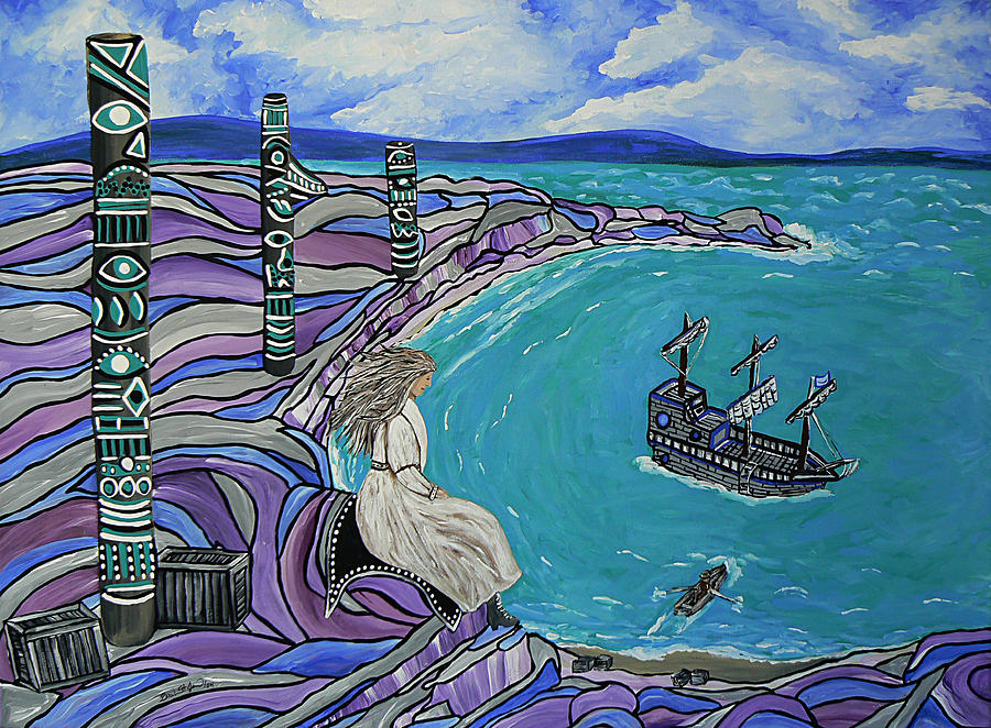 Boat Painting - Magdalen Island Explorers by Barbara St Jean