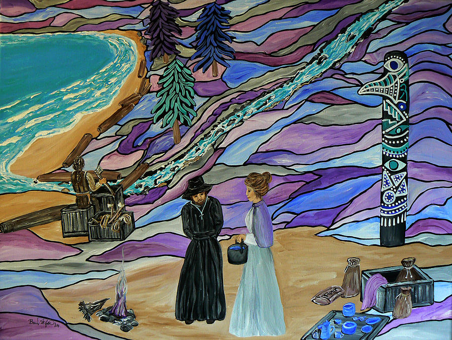 Magdalen Island Settlers Painting by Barbara St Jean