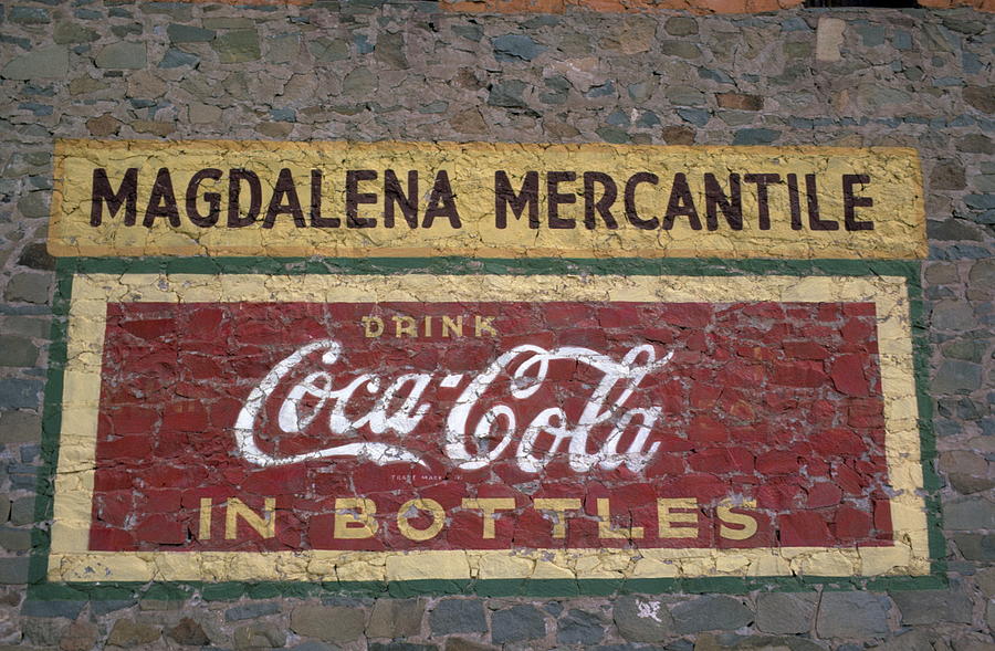 Magdalena Mercantile Coca-Cola mural ghost town Magdalena New Mexico  Kodacrome 1968 Photograph by David Lee Guss