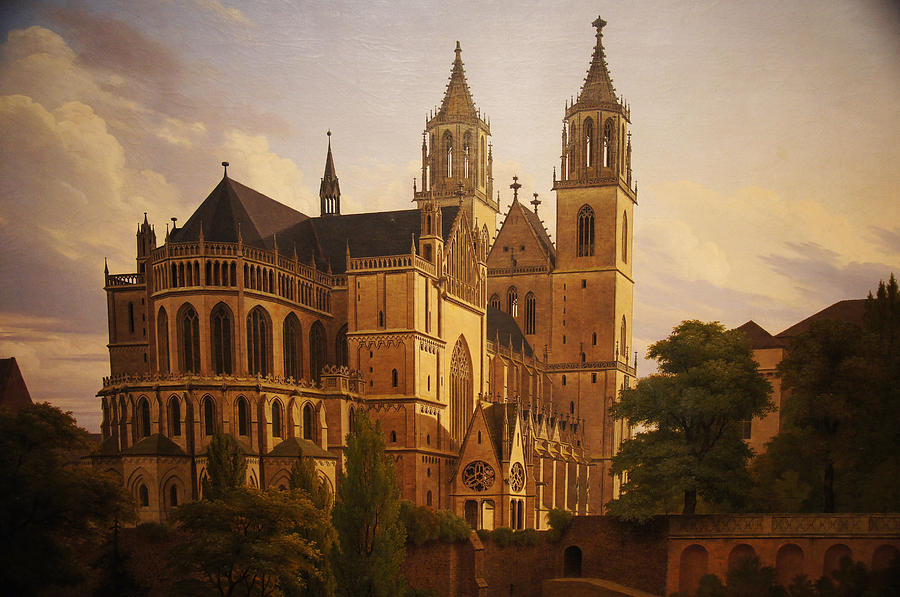 Magdeburg Cathedral Painting by Carl Hasenpflug