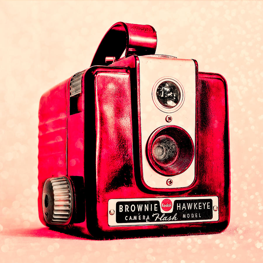 Vintage Photograph - Magenta Brownie Hawkeye - Square by Jon Woodhams