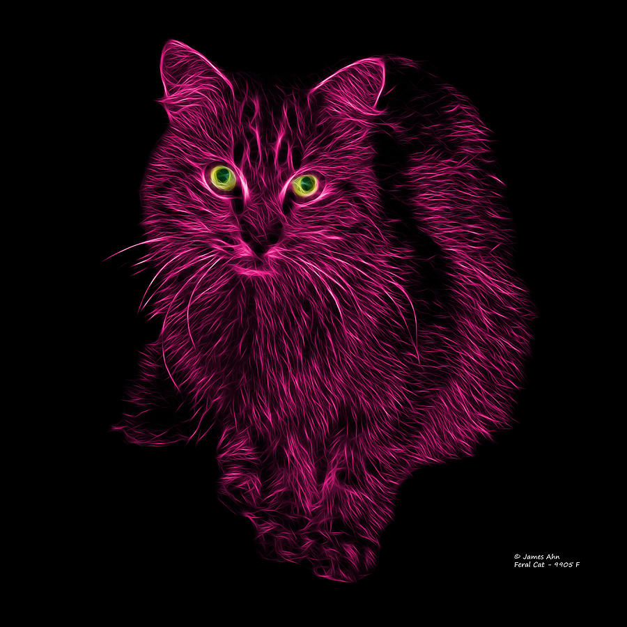 Magenta Feral Cat - 9905 F Digital Art by James Ahn