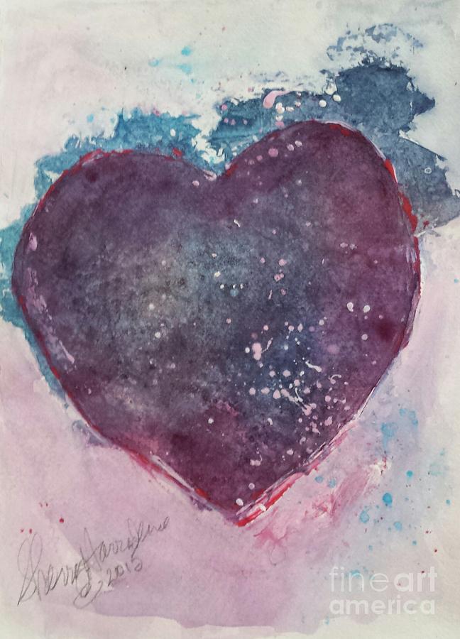 Magenta Heart Painting by Sherry Harradence