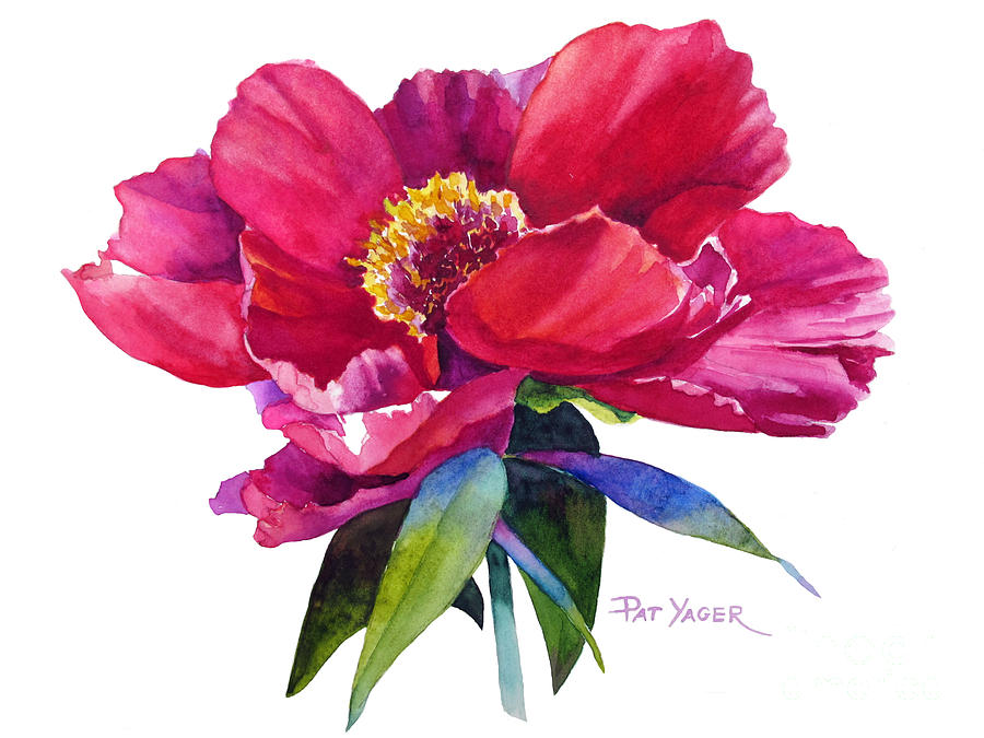 Spring Painting - Magenta Peony by Pat Yager