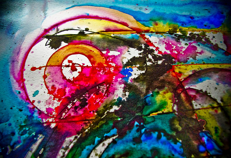 Magenta Spiral Painting by Adria Trail