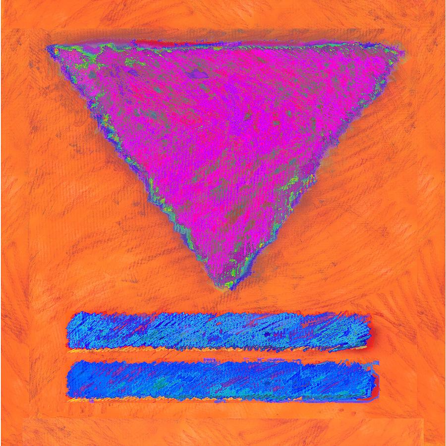 Magenta Triangle on Orange Painting by Dale Moses