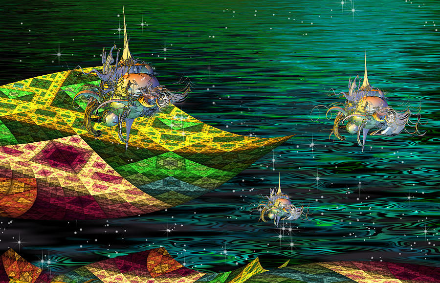Space Digital Art - Magic Carpet Ride by Phil Sadler