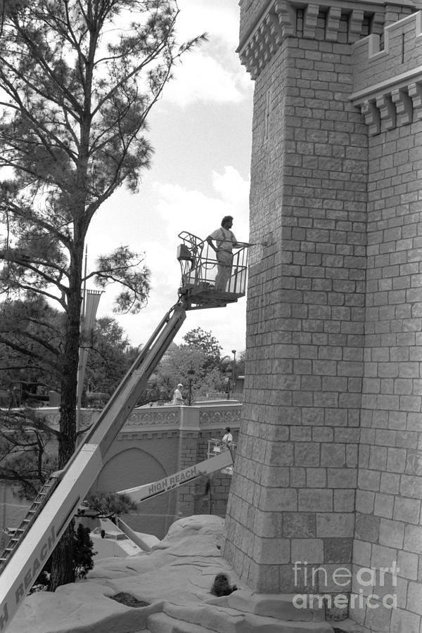 Castle Photograph - Magic Castle Disney World Florida circa 1995 by Edward Fielding