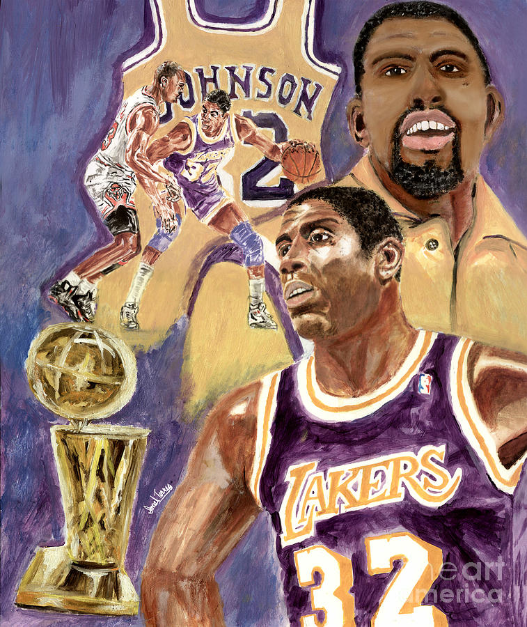 Magic JJohnson  Magic johnson, Celebrity caricatures, Basketball legends