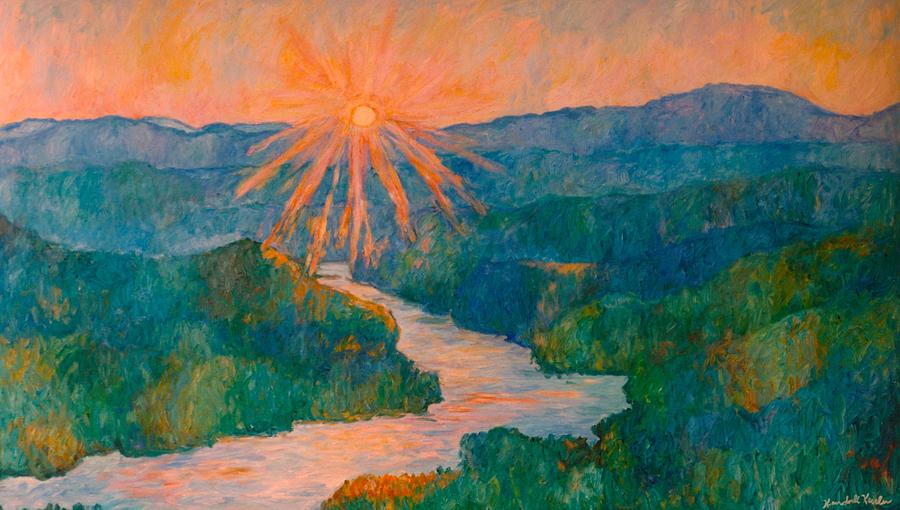 Magic Light at Carvins Cove Painting by Kendall Kessler