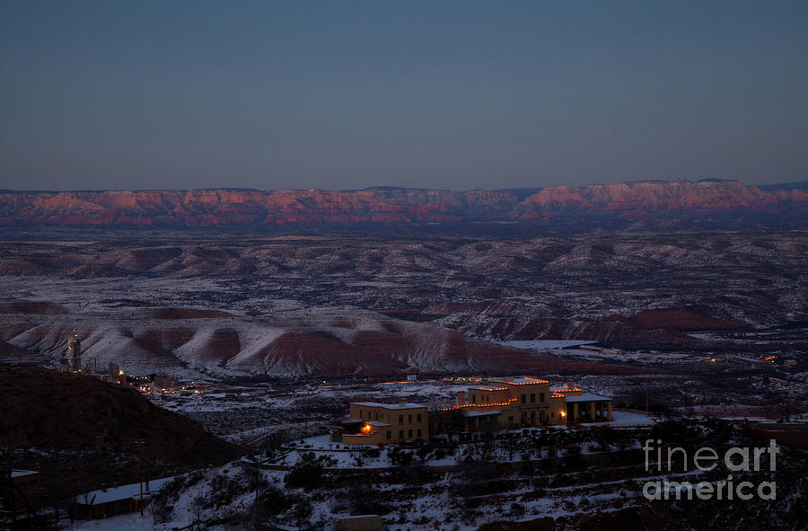Magic Light Red Rocks with Snow Photograph by Ron Chilston
