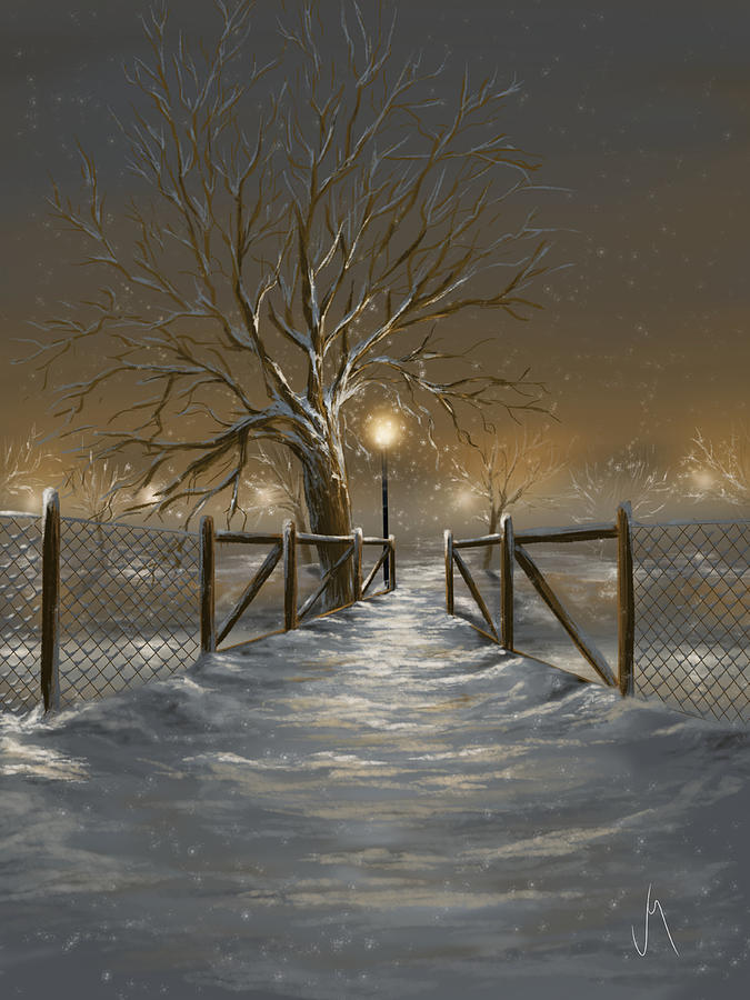 Winter Painting - Magic night by Veronica Minozzi