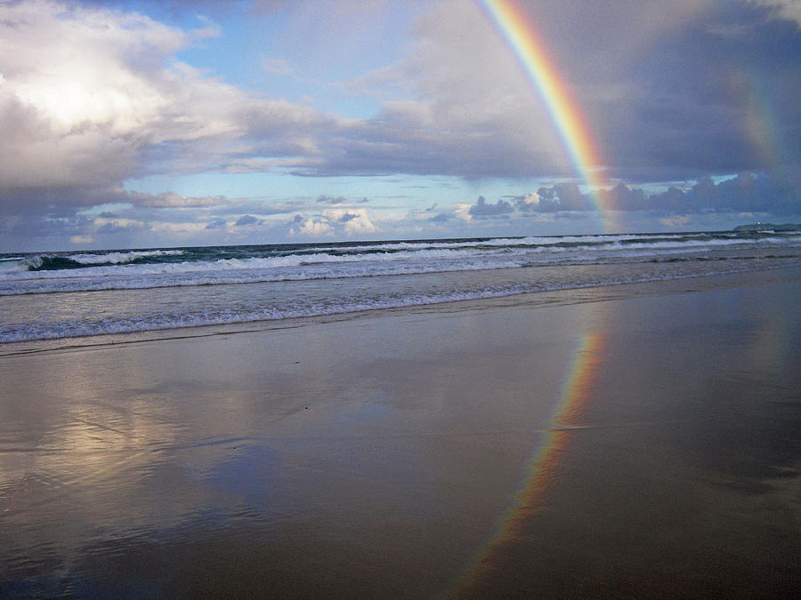 Magic Rainbow arc beachscape Photograph by Ankya Klay