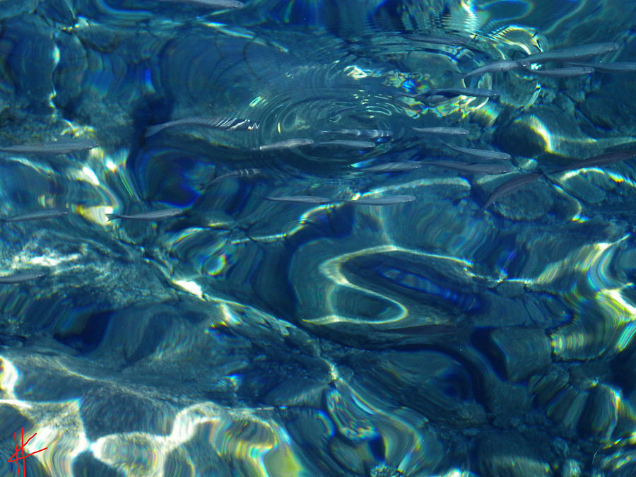 Nature Photograph - Magic Santorini Island Ocean Water by Colette V Hera Guggenheim