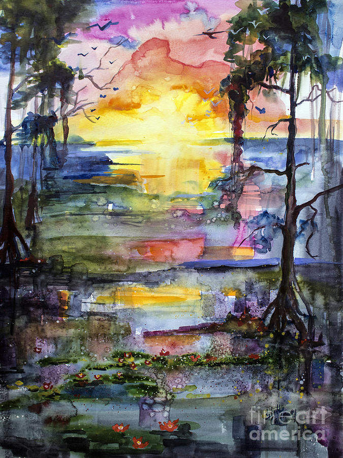 Magic Sunrise in The Oke Georgia Painting by Ginette Callaway