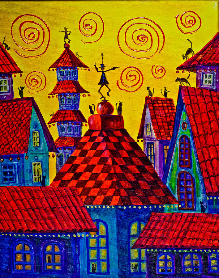Magic Town 4 Painting by Maxim Komissarchik