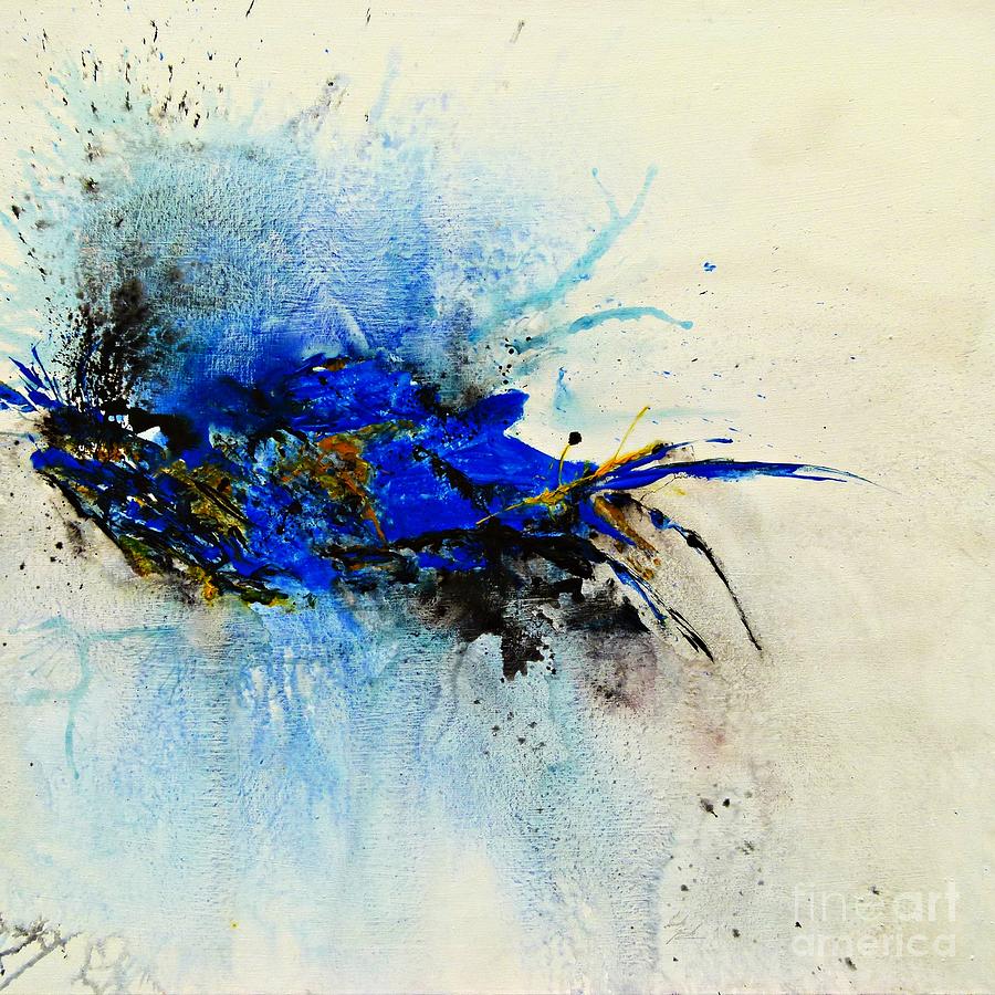 blue white abstract painting