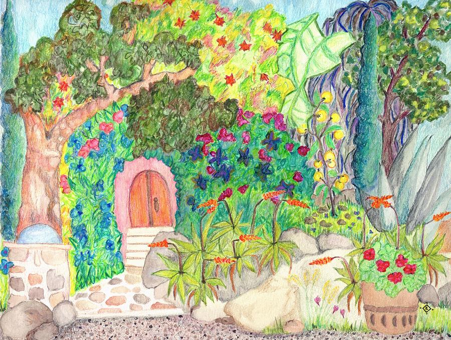 magical garden drawing